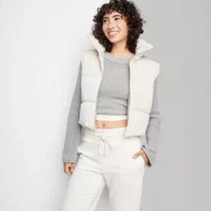 White Pleather Vest Cropped